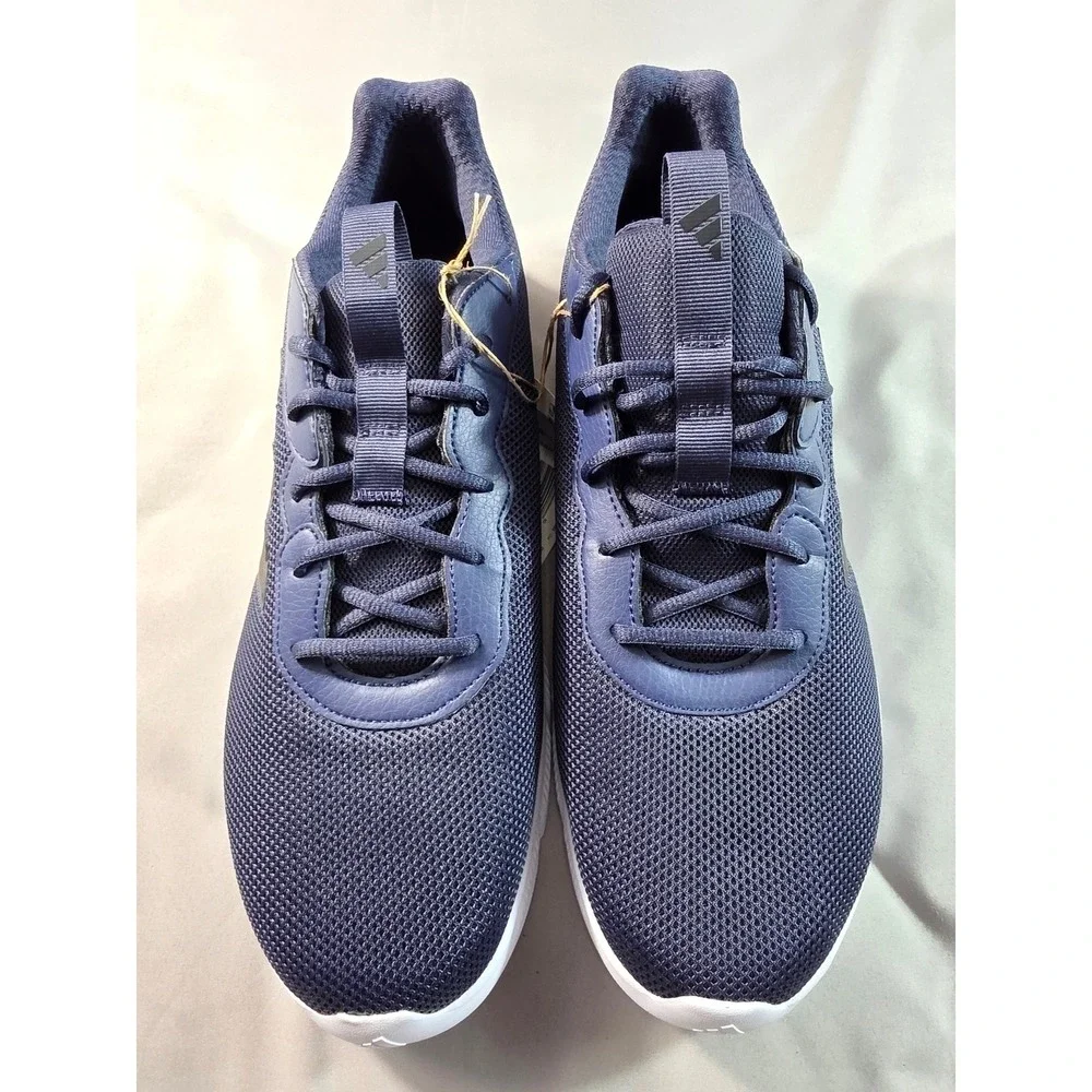 Adidas Cloudfoam Flex Men 11 Navy Black Wide Fit Running Shoes HQ4853 NEW